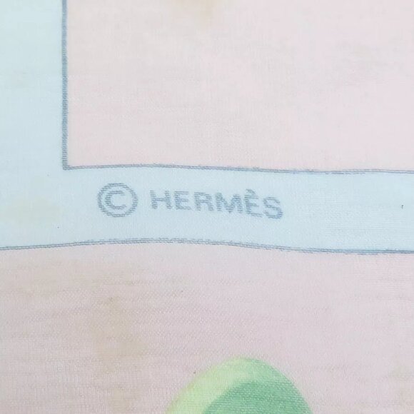 Auth HERMES Scarf Pink/Multicolor Silk - e60100g - Picture 9 of 10